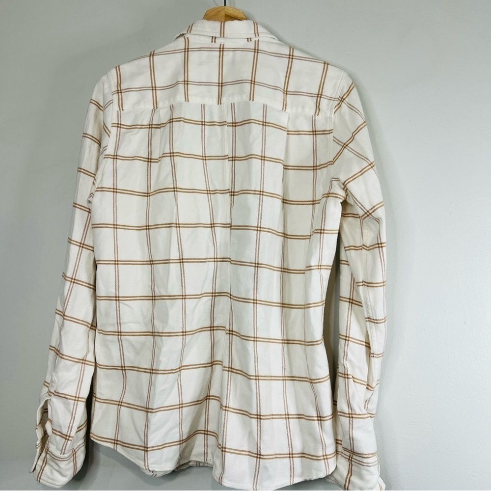 Frank & Eileen Barry woven button up camel windowpane size large - Picture 11 of 11